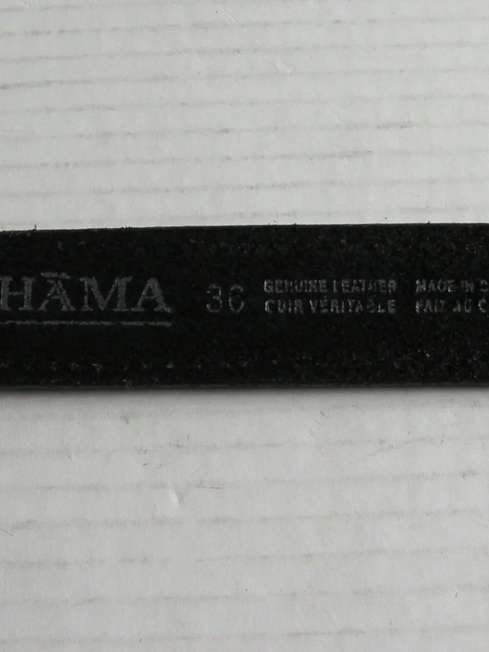 Tehama 7477 Men's Black Leather Belt 36